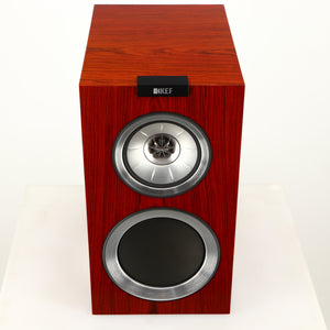 Top of a used KEF R300 Standmount Speaker in a rosewood finish