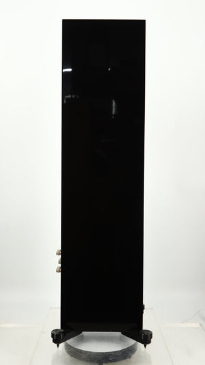 Left side view of a used KEF R500 Floorstanding Speaker in a gloss black finish
