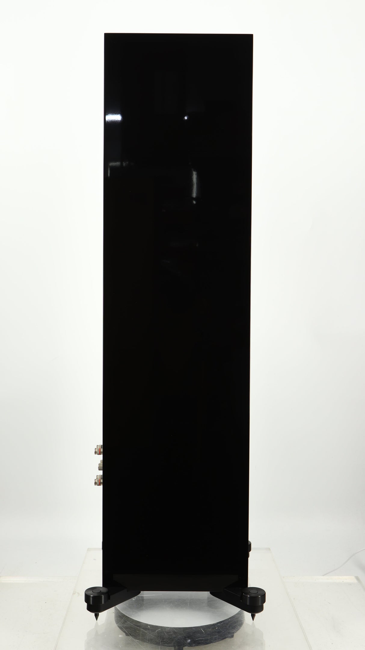 Left side view of a used KEF R500 Floorstanding Speaker in a gloss black finish