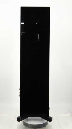 Left side view of a used KEF R500 Floorstanding Speaker in a gloss black finish