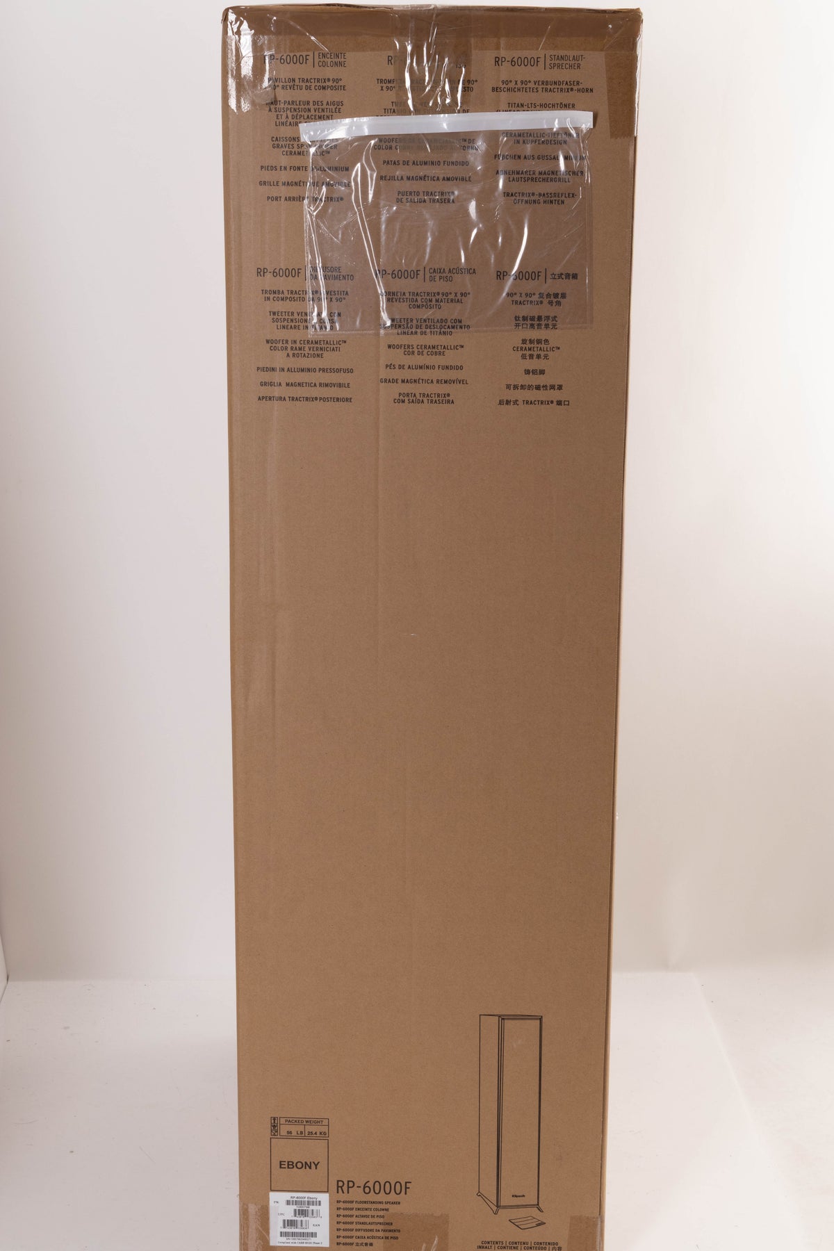 Box of a used Klipsch RP-6000F Floorstanding Speaker in Ebony