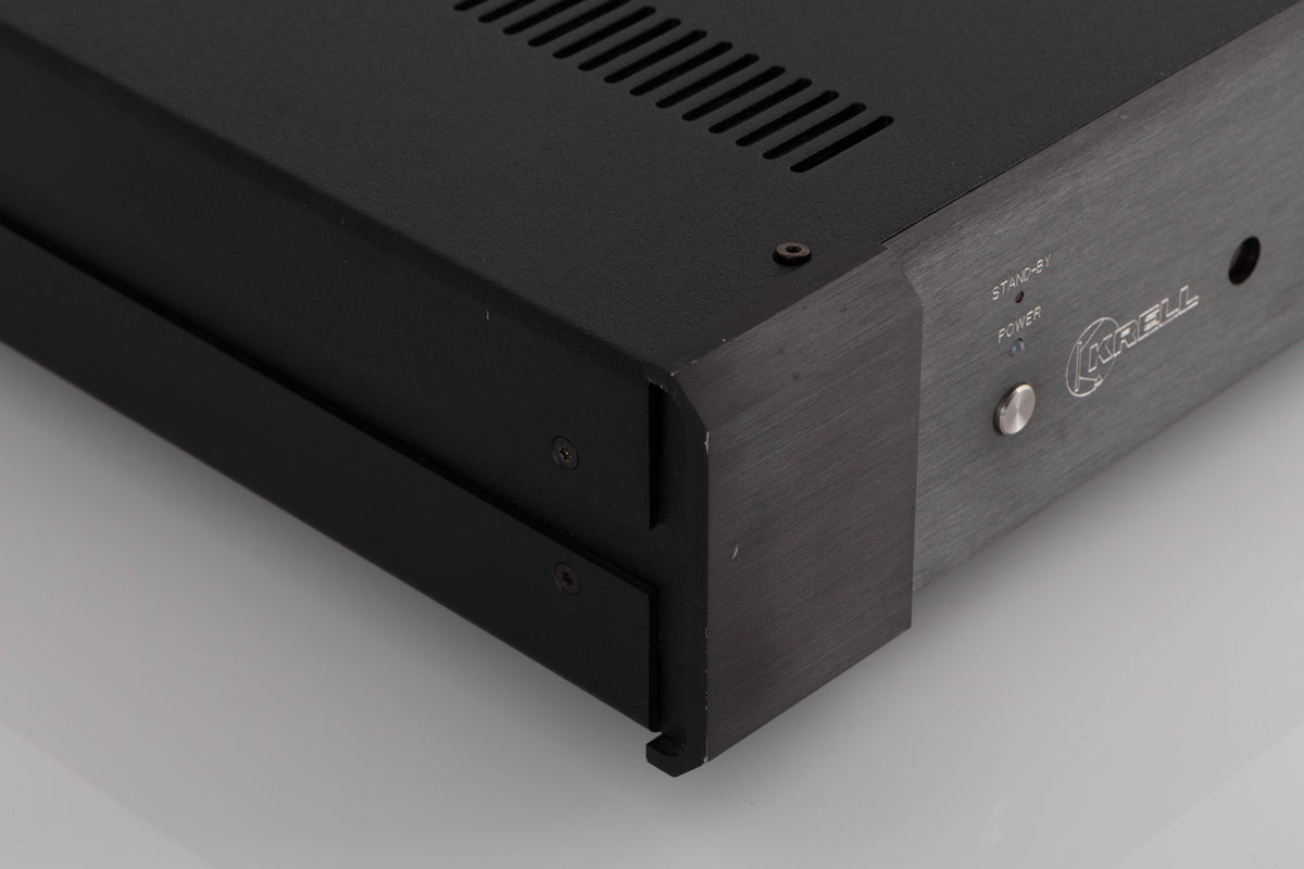 Front left corner view of a used Krell KAV-300i Integrated Amplifier