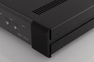 Front right corner view of a used Krell KAV-300i Integrated Amplifier