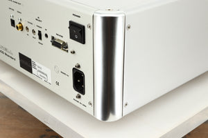 Rear right corner view of a used Krell SACD Standard CD Player in Silver finish