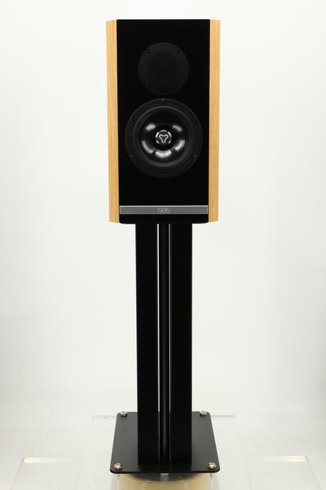 Front view of a used Kudos Titan 505 Standmount Speaker in Oak finish