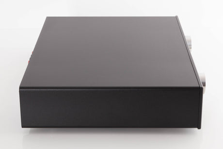 Left side view of a used Lavardin ISX Integrated Amplifier W/ Remote in a Black finish