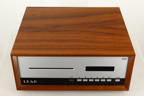 Top view of a used Leak CDT CD Transport in Walnut finish