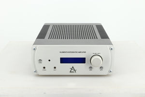 Front view of a used Leema Acoustics Elements Integrated Amplifier in silver finish 