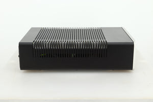Side view of a used Leema Acoustics Elements Integrated Amplifier in silver finish 