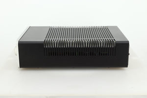 Side view of a used Leema Acoustics Elements Integrated Amplifier in silver finish 