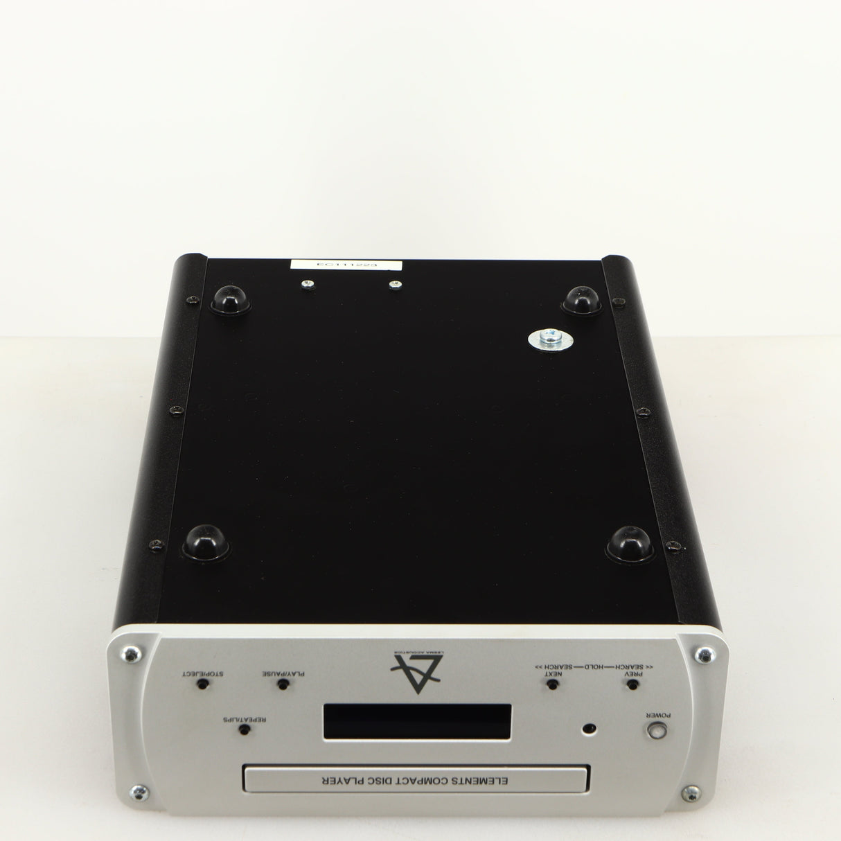 Underside of a used Leema Acoustics Elements CD Player in a silver finish