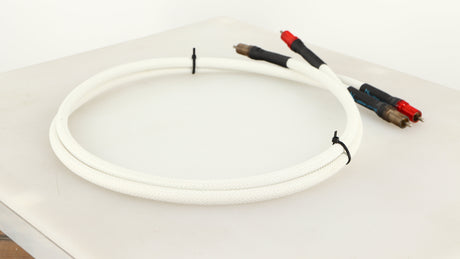 Rear left angle of a used Leema Linx RCA-RCA Interconnect Cables 1.0m Pair