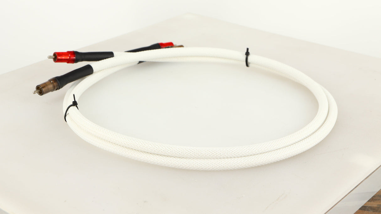 Rear right angle of a used Leema Linx RCA-RCA Interconnect Cables 1.0m Pair