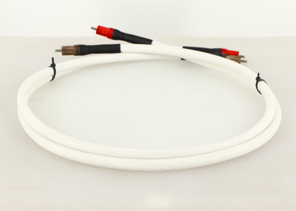 Rear view of a used Leema Linx RCA-RCA Interconnect Cables 1.0m Pair