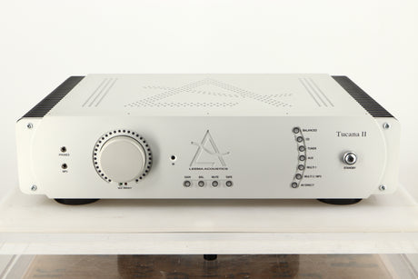 Front view of a used Leema Tucana II Integrated Amplifier in Silver finish