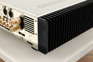 Rear right corner view of a used Leema Tucana II Integrated Amplifier in Silver finish