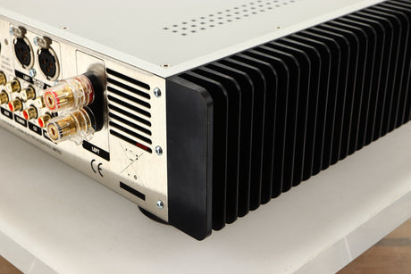 Rear right corner view of a used Leema Tucana II Integrated Amplifier in Silver finish