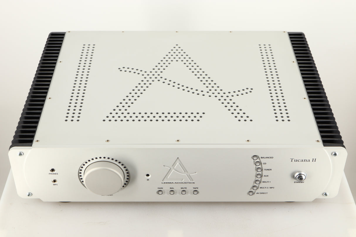 Top view of a used Leema Tucana II Integrated Amplifier in Silver finish