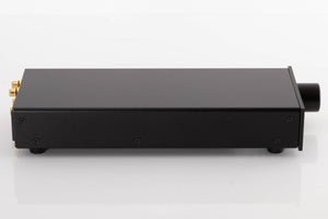 Left side view of a used Lehmann Linear Headphone Amplifier in a Black finish