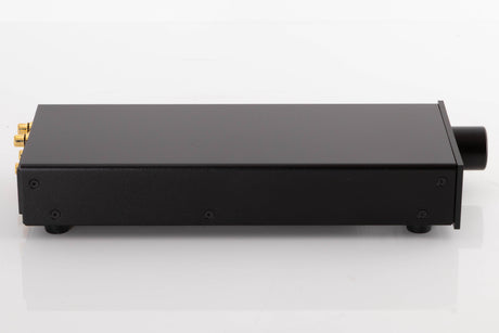 Left side view of a used Lehmann Linear Headphone Amplifier in a Black finish