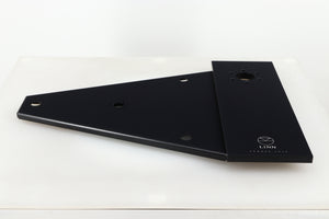 Front view of a used Linn Kore For Ekos LP12 Sub Chassis in a black finish