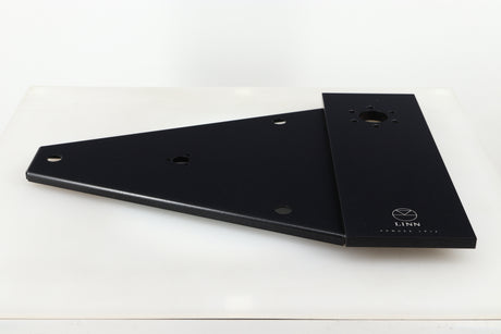 Front view of a used Linn Kore For Ekos LP12 Sub Chassis in a black finish