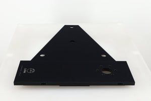 Right side view of a used Linn Kore For Ekos LP12 Sub Chassis in a black finish