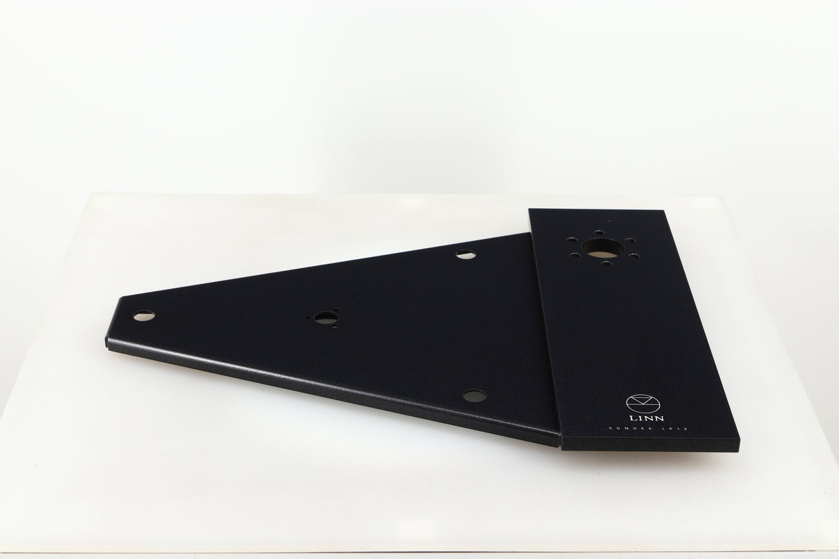 Rear view of a used Linn Kore For Ekos LP12 Sub Chassis in a black finish