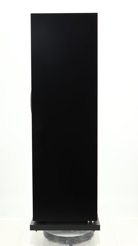 Right side view of a used Linn 150 Floorstanding Speaker W/ Upgraded Bases in a black finish