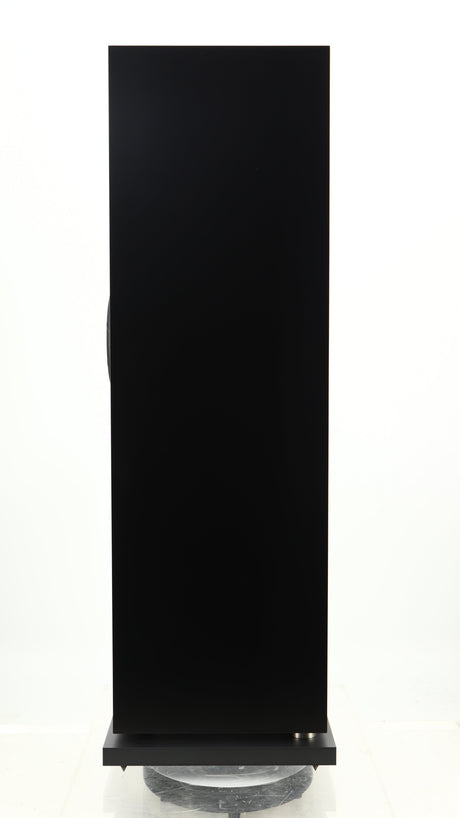 Right side view of a used Linn 150 Floorstanding Speaker W/ Upgraded Bases in a black finish