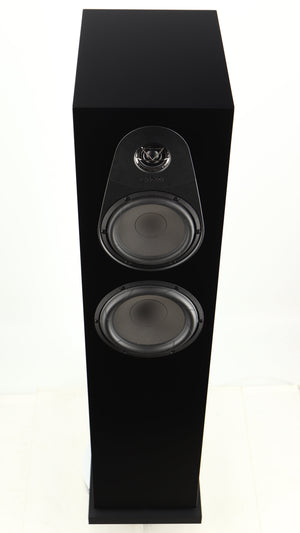Top of a used Linn 150 Floorstanding Speaker W/ Upgraded Bases in a black finish
