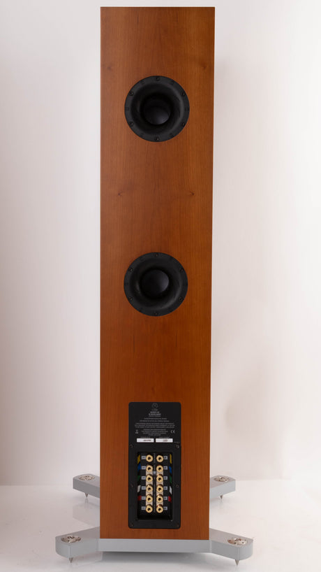Rear view of a used Linn 242 Floorstanding Speaker in a Cherry finish