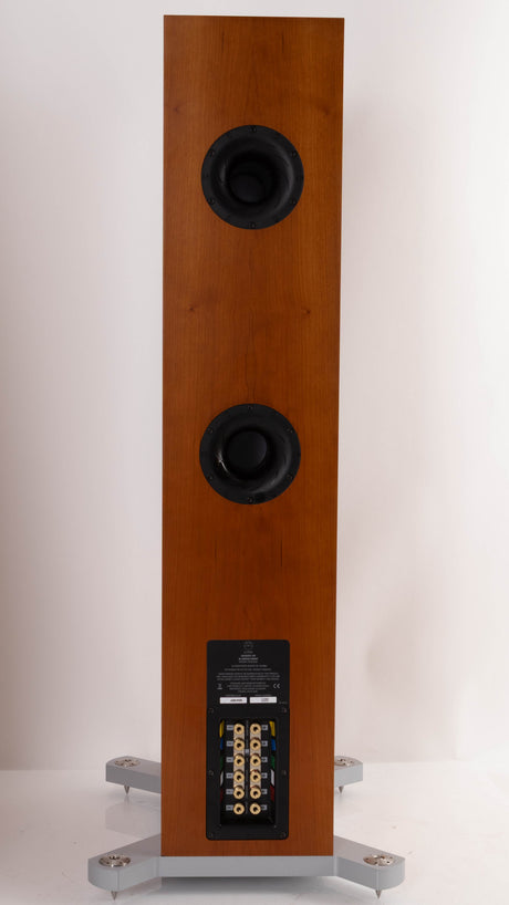 Rear view of a used Linn 242 Floorstanding Speaker in a Cherry finish