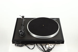 Rear view of a used Linn Basik Turntable / Akito Tonearm in a black finish