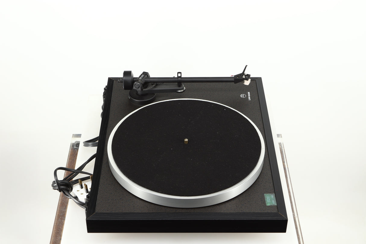 Left side view of a used Linn Basik Turntable / Akito Tonearm in a black finish