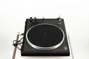 Left side view of a used Linn Basik Turntable / Akito Tonearm in a black finish