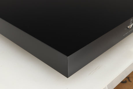 Front left corner of a used Linn Klimax Exaktbox W/ Organic DAC in a black finish