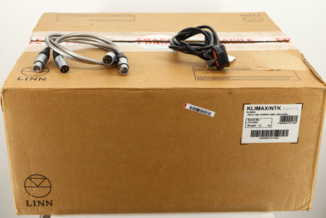 Box of a used Linn Klimax Solo 500 Power Amplifier with Dynamik Power Supply