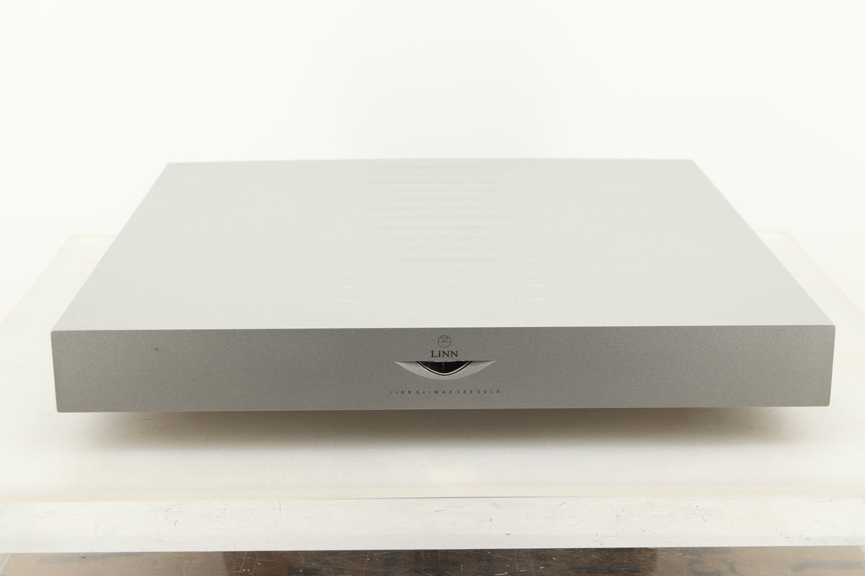 Front view of a used Linn Klimax Solo 500 Power Amplifier with Dynamik Power Supply