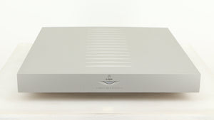 Front view of a used Linn Klimax Solo 500 Power Amplifier in a silver finish
