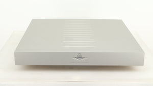 Front view of a used Linn Klimax Solo 500 Power Amplifier in a silver finish