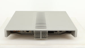 Rear view of a used Linn Klimax Solo 500 Power Amplifier in a silver finish showing Mains Input