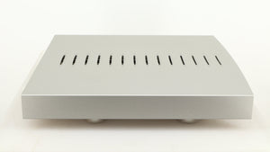 Right side view of a used Linn Klimax Solo 500 Power Amplifier in a silver finish
