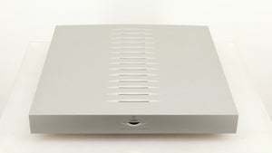 Top of a used Linn Klimax Solo 500 Power Amplifier in a silver finish