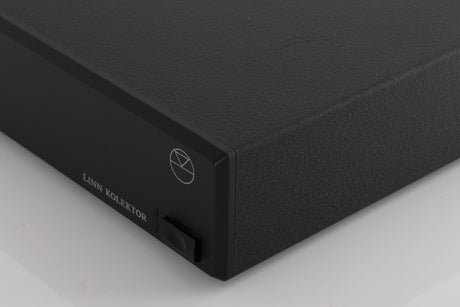 Front right corner of a used Linn Kolektor Pre Amplifier in a Black finish