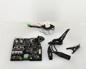 Accessories for a used Linn Lingo 4 Turntable Power Supply in a black finish showing Motor, DIN Cable and Circuit Board