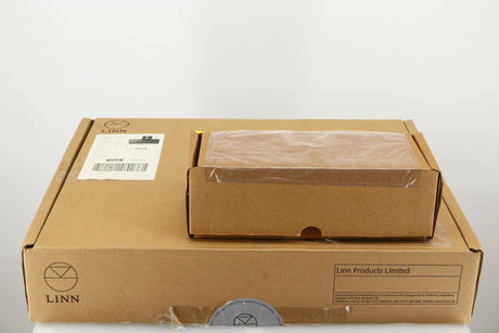 Boxes for a used Linn Lingo 4 Turntable Power Supply in a black finish