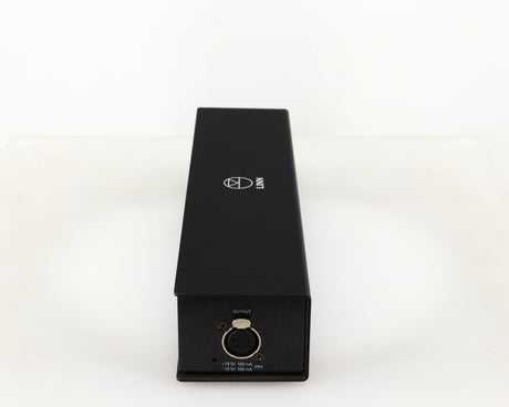 RIght side view of a used Linn Lingo 4 Turntable Power Supply in a black finish showing DIN Output