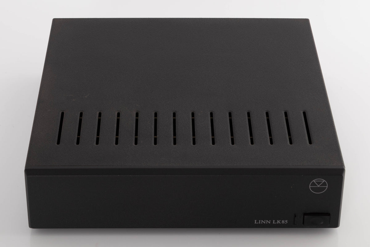 Top of a used Linn LK85 Power Amplifier in a Black finish