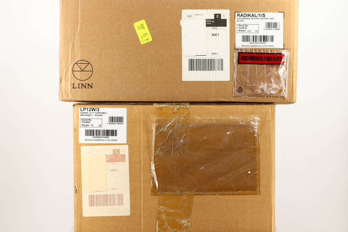 Boxes for a used Linn LP12 Akurate Turntable / Radikal Power Supply